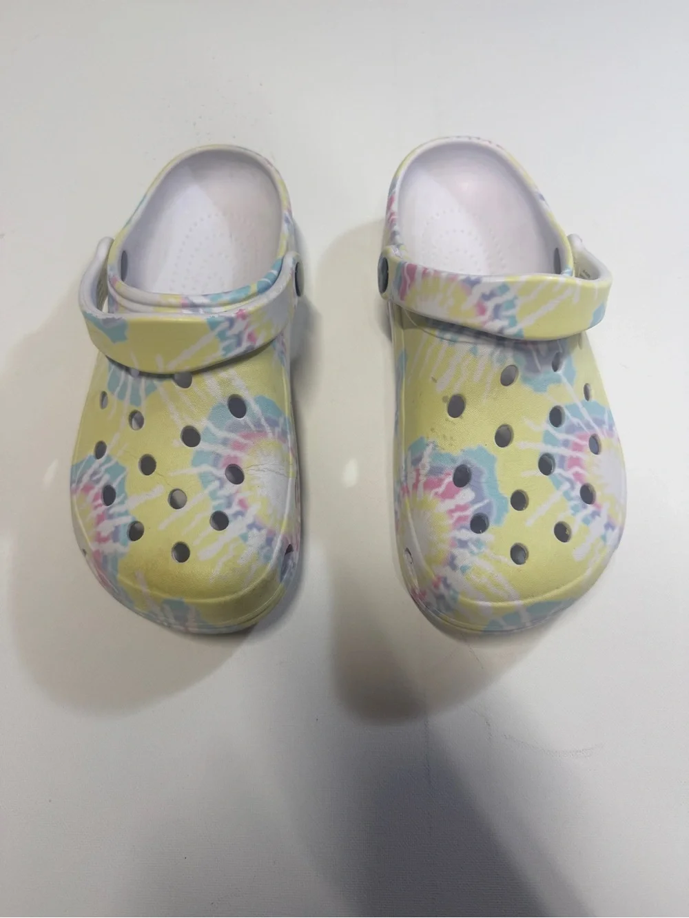 Time and Tru Tie-Dye Clog Sandals - Yellow Multicolor - Picture 1 of 9